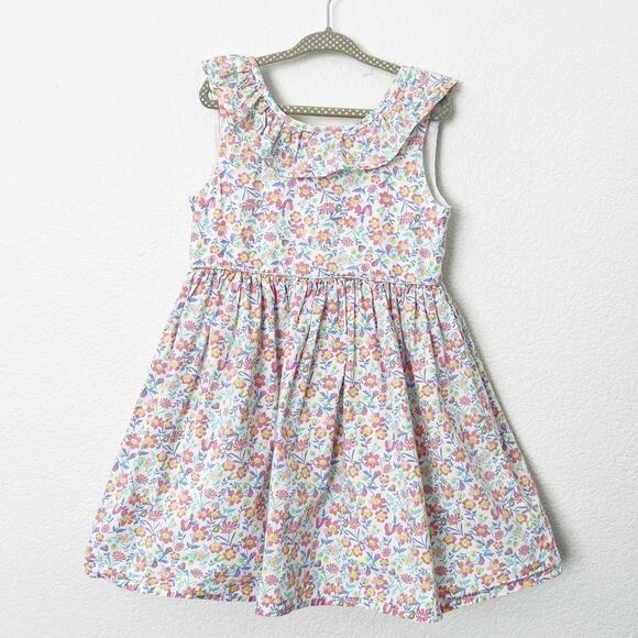 [Tommy Bahama] Floral Print Ruffle Neck Bow V-Back Fit & Flare Dress Spring Sz 5 - Picture 1 of 10